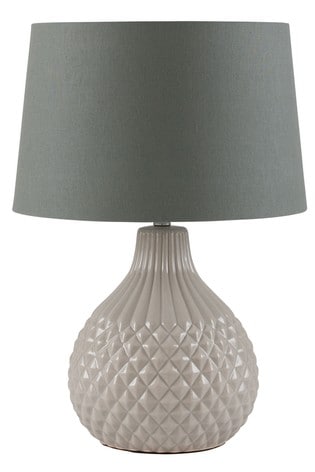 Rhea Grey Geo Ceramic Table Lamp By, Grey Ceramic Table Lamps Uk