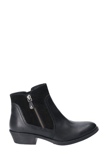 black zip ankle boots
