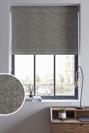 Buy Metallic Geo Silver Grey Made To Measure Roman Blind From The Next Uk Online Shop