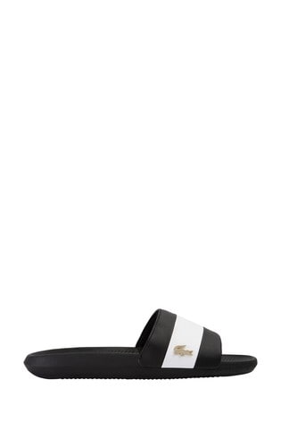 Buy Lacoste® Black Croco Sliders from 