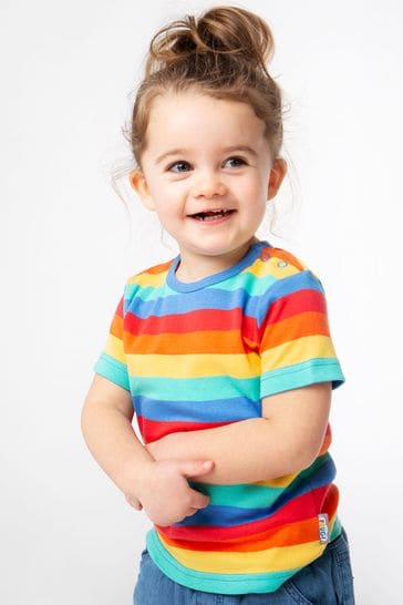Frugi Red Rainbow Stripe Organic Cotton 