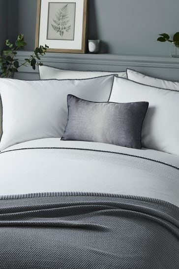 Buy Serene Pom Pom Duvet Cover And Pillowcase Set From Next Malta