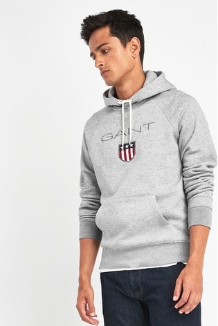 GANT Grey Hooded Sweatshirt 
