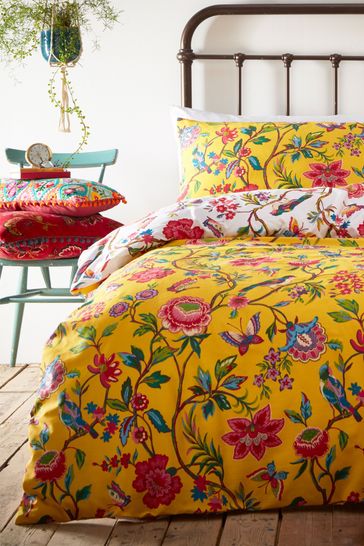 pomelo green reversible duvet cover and pillowcase set