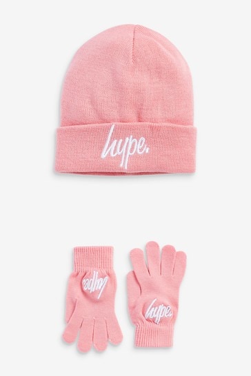 DKNY Girls Beanie Hat and Gloves Set 