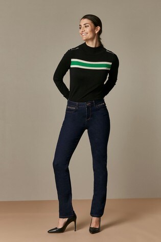 Buy Wallis Indigo Zip Detail Straight 