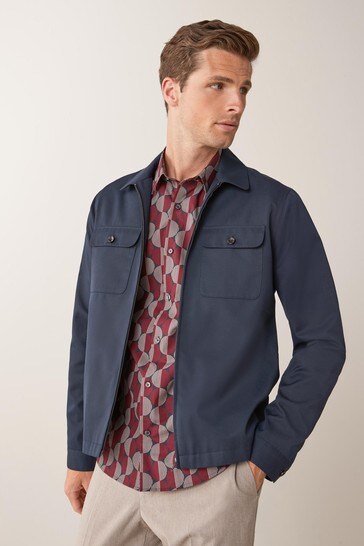 Mens Next Navy Blue Co-ord: Shacket - Blue - Size 3X-Large