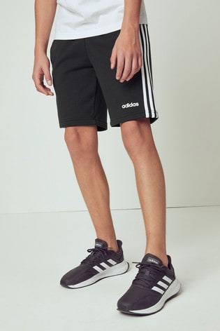 black adidas 3 stripe shorts
