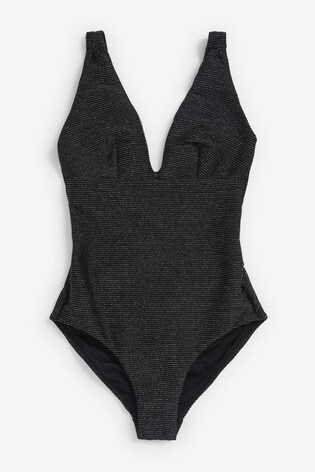 black metallic swimsuit