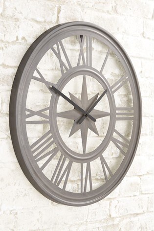 Outdoor Compass Wall Clock From The, Metal Mirror Garden Clock