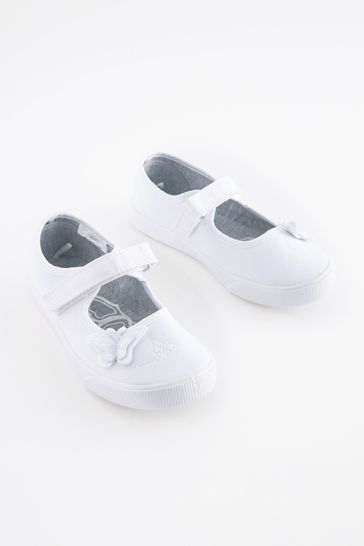 Girls white plimsolls Clearance