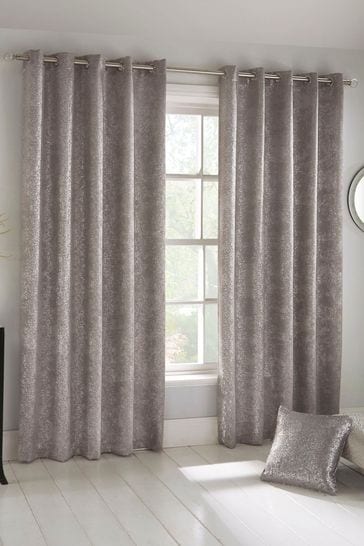 Buy Halo Velvet Metallic Textured Print Curtains From The Next Uk