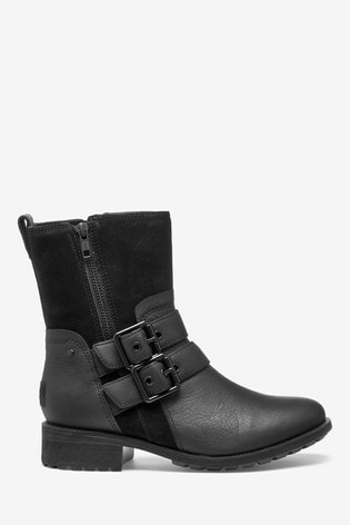 black ugg boots with buckle