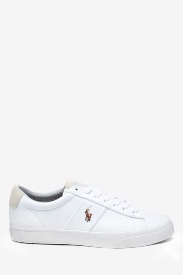 polo white canvas sneakers