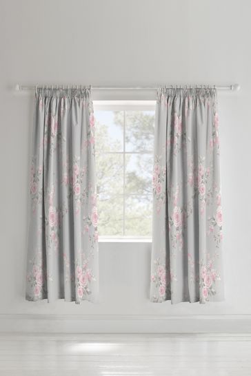 Buy Catherine Lansfield Canterbury Floral Pencil Pleat Curtains