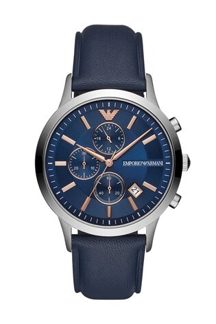 emporio armani renato blue watch