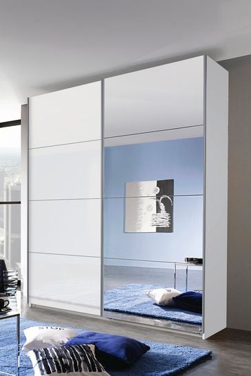 Buy Courtney White Glass 1 81m Sliding Wardrobe By Rauch From The