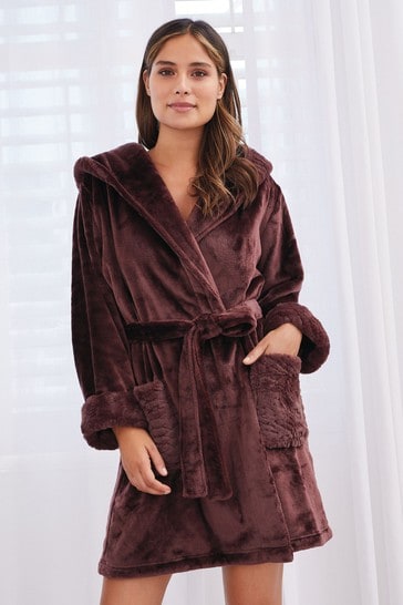 silk and fur dressing gown