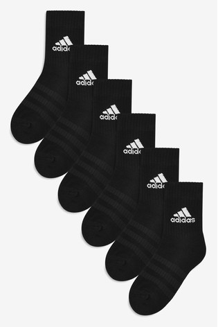 adidas Kids Black Crew Socks Six Pack 