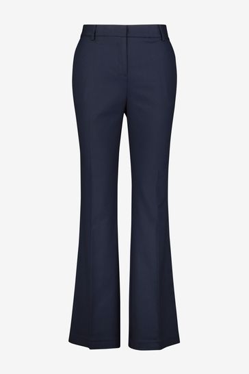 Petite navy bootcut trousers