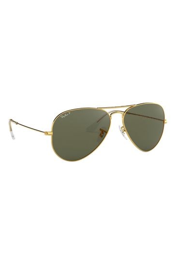 Ray-Ban® Gold Large Aviator Sunglasses 