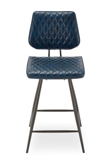 Carson Bar Stool By Design Décor, Blue Faux Leather Counter Stools