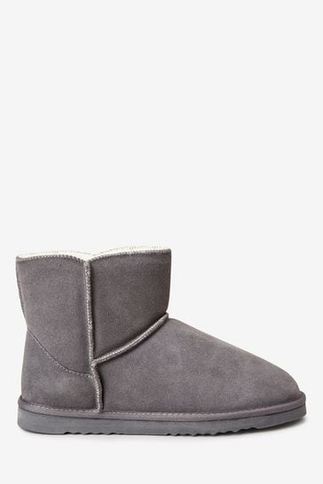 Buy Grey Suede Slipper Boots from the 