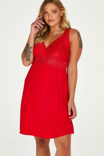 red lace slip