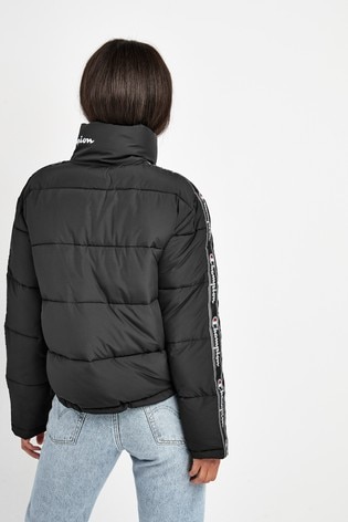 champion tape padded logo jacket