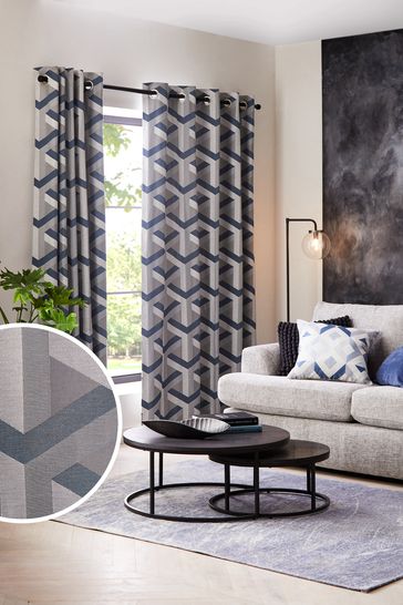 Buy Optical Geo Jacquard Eyelet Lined Curtains From The Next Uk Online Shop These are eyelet curtains, so can be hung in minutes, without the need for hooks. optical geo jacquard eyelet lined curtains