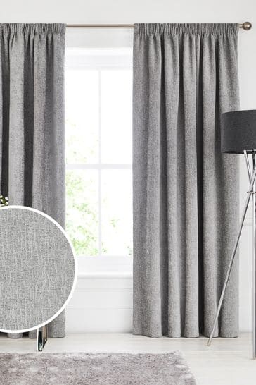 Buy Heavyweight Chenille Pencil Pleat Lined Curtains From The Next
