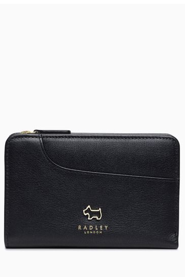 radley black leather purse