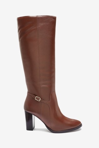 Buy Tan Signature Knee High Boots from 