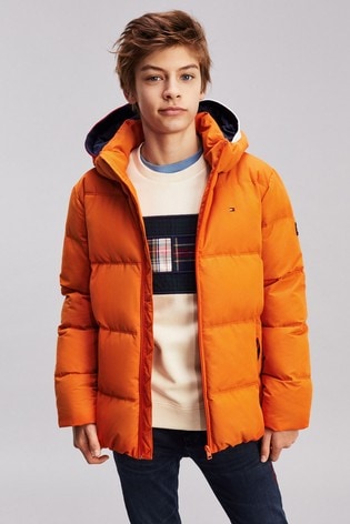 orange tommy hilfiger coat