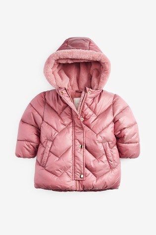 next pink padded jacket