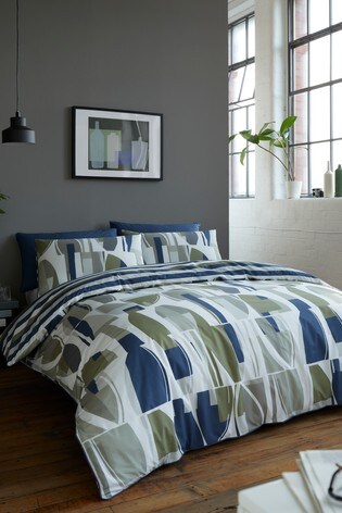 Buy Racing Green Trace Duvet Cover And Pillowcase Set From The