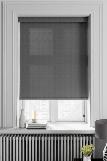 Napa Cayo Grey Made To Measure Patterned Blackout Complete Roller Blind