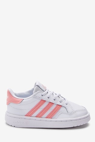 pink and white infant adidas