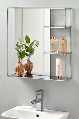 Shelving Wall Mirror From The, Small White Bathroom Mirror With Shelf