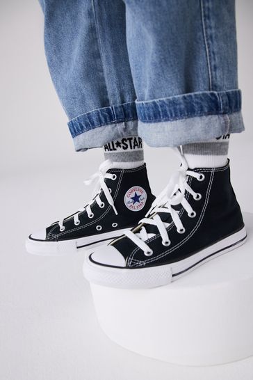 junior white high top converse