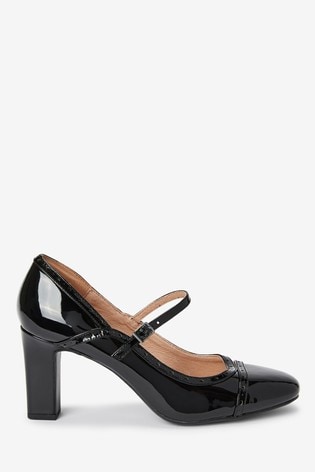 black patent mary jane heels