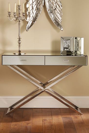 Pacific Lifestyle Silver Mirrored, Small Mirror Console Table Uk