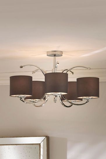 Pacific Arcadia Metal Curved 5 Arm Semi Flush Pendant From The Next Uk - Five Arm Flush Ceiling Light