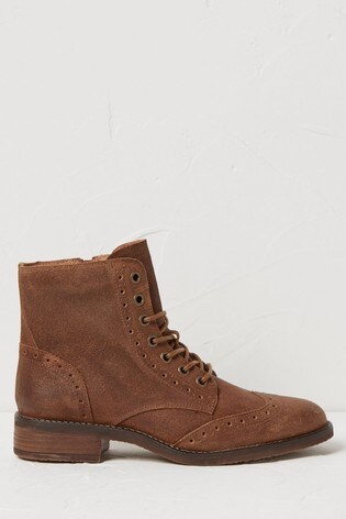 Buy FatFace Brown Camilla Lace Up Boots 