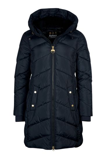 women's black quilted jacket with hood