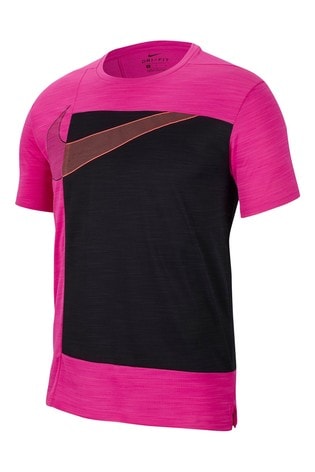 pink and blue nike shirt