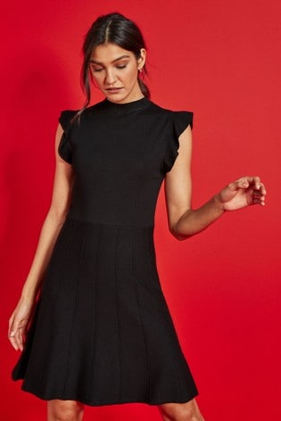 next red and black dress