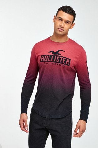 red long sleeve hollister shirt