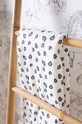 white leopard print blanket