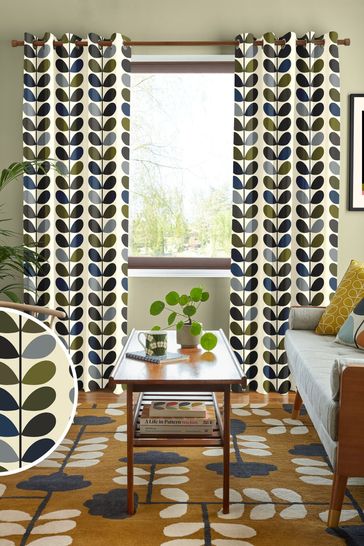 Buy Multi Stem Moss Green Made To Measure Curtains By Orla Kiely From The Next Uk Online Shop